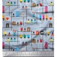 thumbnail image 1 of Soimoi Poly Georgette Fabric Paper Boat Art & Craft Decor Fabric Printed Yard 52 Inch Wide, 1 of 3