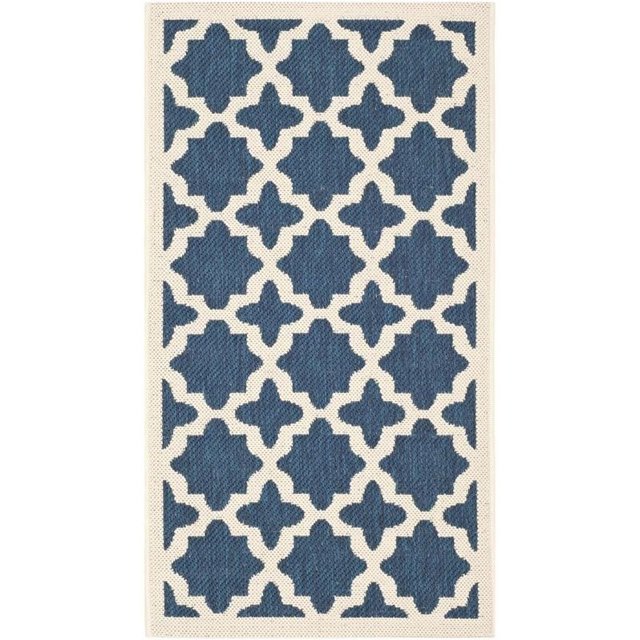 Safavieh Courtyard Navy Indoor Outdoor Rug - Runner 2'7" x 5'