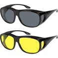 thumbnail image 1 of Fit Over Polarized Sunglasses Wrap Around UV Protection Driving Glasses For Men Women Black, 1 of 5