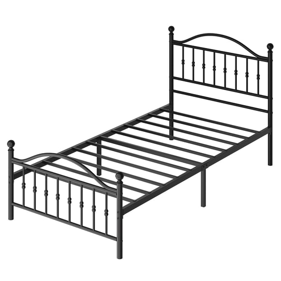 Towallmark Twin Size Metal Platform Bed Frame with Headboard – Sturdy Mattress Foundation, Noise-Free Design, Easy Assembly for Bedroom & Guest Room