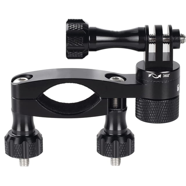 Support d'Activités Extérieures, Design Durable pour Guidon de Gopro Hero et Autres Caméras d'Action, Installation Facile, Angle Réglable, Rotation à 360 Degrés