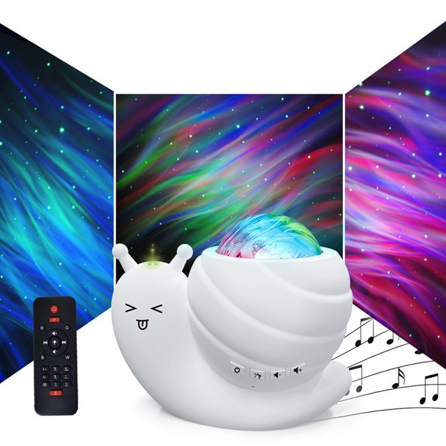 Graflsoa Starry Night Bluetooth Projector Lamp with Aurora Effect, White Color, Creative Gift for Bedroom Ambiance, Includes Remote Control