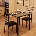 thumbnail image 4 of Dining Table for 2, Small Table and Chairs Set of 2, Dinette Set for 2, Square Dinner Table Set, 3 Piece Kitchen & Dining Room Sets for Small Space (Black, Dining Table with 2 Chairs), 4 of 9