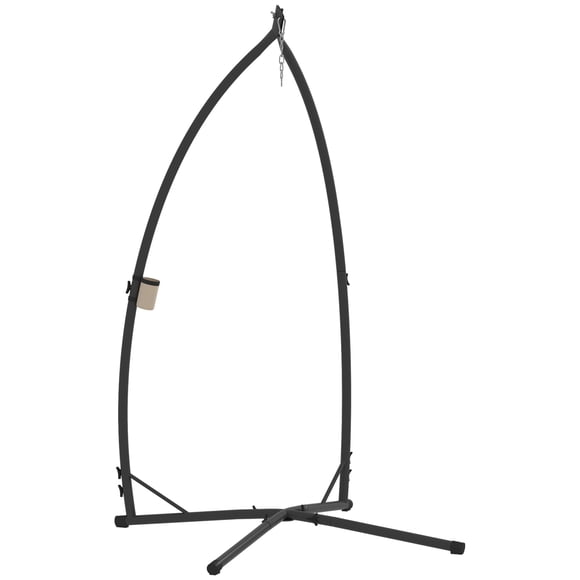 Outsunny Hammock Chair Stand, Steel Hanging Chair Stand Only w/ Cup Holder