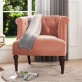 thumbnail image 3 of Katherine Fauteuil d'Appoint Capitonné en Velours Pêche Orange, 3 of 15