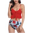 thumbnail image 1 of RKSTN Tankini Set for Women Swimsuits Ruffled High Waisted Tummy Control Knot Adjustable Straps Backless Bathing Suits, 1 of 6