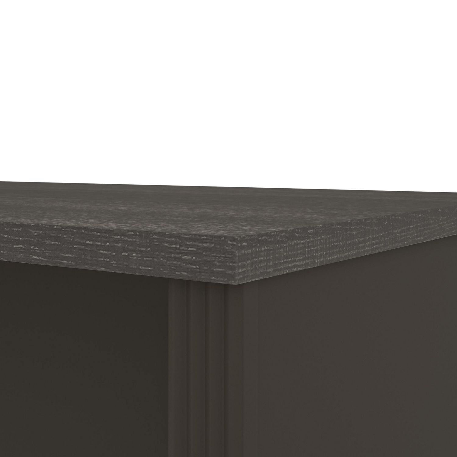 Bestar Prestige + 71W Narrow Desk Shell in bark grey & slate