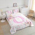 thumbnail image 4 of Erosebridal Initial Letter O Bedding Full Comforter Set, Romantic Rose Down Comforter, Girly Fairy Decor, Reversible 3-Piece, 4 of 8