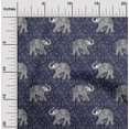 thumbnail image 1 of oneOone Silk Tabby Fabric Elephant Block Printed Craft Fabric BTY 42 Inch Wide, 1 of 4