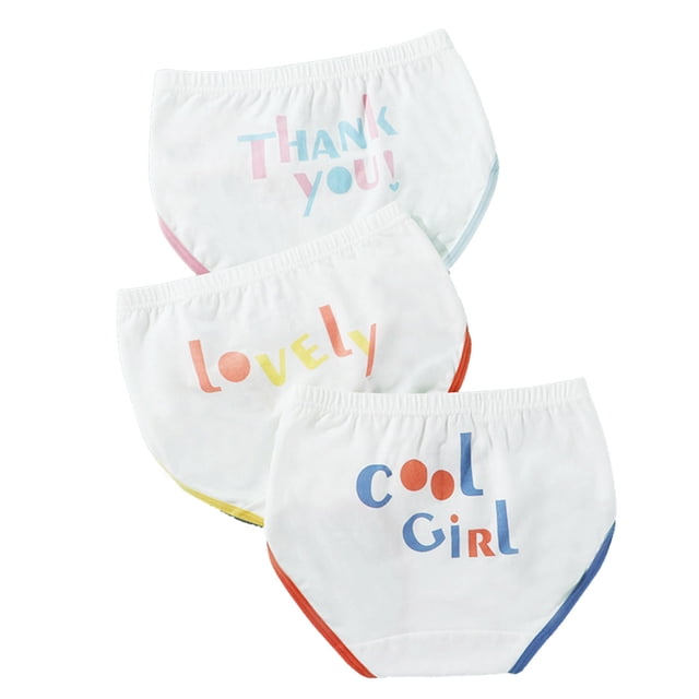 WEIYLL Girls Briefs Summer Cute Cartoon Print Breathable Pants Children Trunks 3Pcs Multipack Kids Underpants
