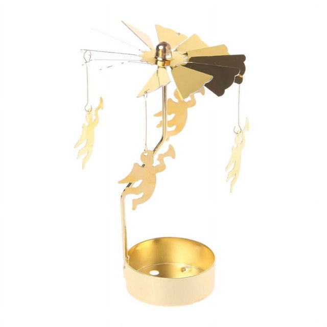 HLONK Rotating Spinning Carousel Tea Light Candle Holder Home Dinner Wedding Bar Party