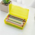 thumbnail image 2 of Boovnll Plastic Pencil Box, 2Pc Plastic Pencil Box Large Capacity Pencil Boxes Clear Boxes with Snap-Tight Lid Stackable and Stylish Office Supplies Storage Organizer Box, Pencil Case, 2 of 3