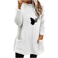 thumbnail image 2 of Liquidation d'Halloween Blouse à Col Rond pour Femmes et Hiver Ample avec Poche Imprimée Manches Longues Tops Grande Taille pour Femmes en Liquidation, 2 of 4