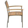 thumbnail image 2 of vidaXL Stackable Outdoor Chairs 2 pcs Solid Acacia Wood and Steel, 2 of 4