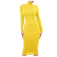 thumbnail image 1 of Gspmoly Robes pour Femmes, Mode pour Femmes Robe Longue Ajustée à Col Montant à Manches Longues Robe de Couleur Unie Robes de Soirée pour Femmes Offres du Jour, 1 of 1