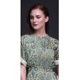 thumbnail image 3 of Bimba Robe Longue d'Été en Rayonne à Imprimé Géométrique Damassé, Manches Kimono, Fente, X-Grand, 3 of 6