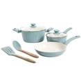 thumbnail image 1 of Gibson Plaza CafÃ© 7 Piece Aluminum Cookware Set, Sky with Soft Touch Bakelite Handle, 1 of 7
