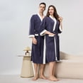 thumbnail image 2 of Dagugfen Robes Unisex Bathrobe Pajamas Knee Length Fleece Robe Comfy Loose Lougewear with Pockets Fashion, 2 of 6