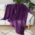 thumbnail image 4 of REGALWOVEN 1 Pcs Home Warm Soft Microplush Fleece Solid Throw Blanket Dark Purple 78" x 90", 4 of 9