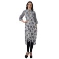thumbnail image 3 of Moomaya Kurta Tunique à Ourlet Droit Imprimée pour Femmes, Kurti à Col Mandarin, Tenue d'Été, 3 of 6
