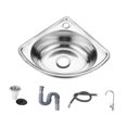 thumbnail image 3 of veasfak Small Corner Bathroom Sink Triangle Basin Wall Mounted Home Wash Basin Hand Wash Bar Sink for Bathroom Apartment Boat Restaurant Type B, 3 of 9