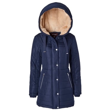 Sportoli Manteaux d'Hiver pour Femmes, Manteau Matelassé à Capuche de Longueur Plus Longue