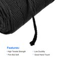 thumbnail image 3 of Unique Bargains Cotton Rope Twine String Twisted Braided Cord, Black 100m/109 Yard for Wall Hanging, Macrame Knotting, 3 of 7