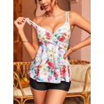 thumbnail image 1 of Charmo Womens V Neck Tankini Floral Adjustable Straps Two Piece Swimsuits, 1 of 6