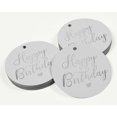 thumbnail image 3 of Inkdotpot 50 Pack Happy Birthday Favor Paper Tags Craft Real Silver Foil Hang Tags, 3 of 6