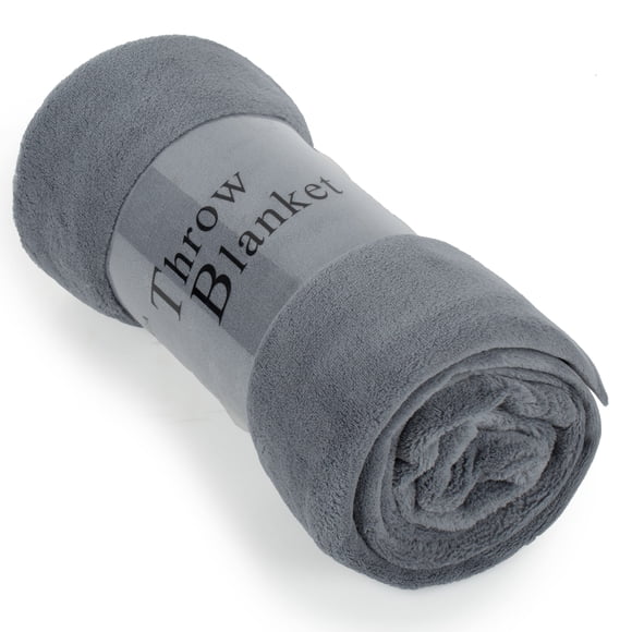 Jin Mai Lan Gray Fleece Plush Throw, 60" x 50"