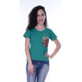 thumbnail image 3 of Moomaya T-shirt à Col Rond pour Femmes à Manches Courtes avec Poche Appliquée à Paillettes - 2D, 3 of 6