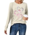 thumbnail image 2 of Daznico T-Shirt Décontracté à Manches Longues et Col Rond pour Femmes, Confortable et Tendance, Couche de Base pour Usage Quotidien, Décorations de la Saint-Valentin, Taille TG, 2 of 4