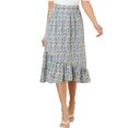 thumbnail image 1 of Unique Bargains Women's Floral Elastic Waist Ruffle High Low Hem Skirts, 1 of 5