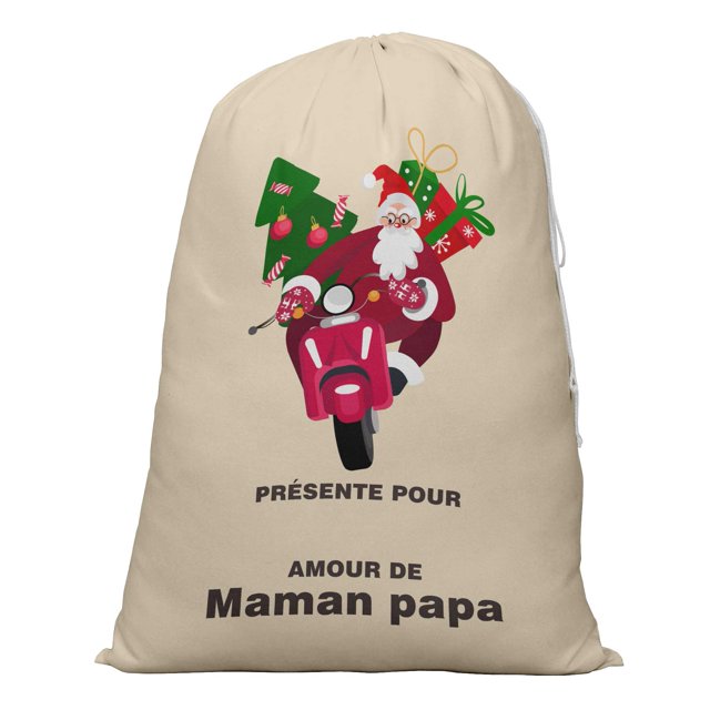 Printtoo 2 Pcs Large Santa Sacks With Drawstring Canvas Xmas Gifts Bags For Kids Christmas 27x20 Inch