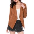 thumbnail image 2 of INSPIRE CHIC Veste en Faux Suède pour Femme à Manches Longues, devant Drapé, Vestes de Moto, 2 of 6