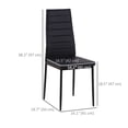 thumbnail image 3 of HOMCOM Dining Chairs, Set of 4, PU Leather Upholstered Accent Chairs, Back, 3 of 10