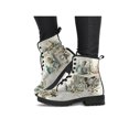 thumbnail image 1 of UKAP Women Leather Boot Floral Short Bootie Lace Up Ankle Boots Work Booties Waterproof Beige 7, 1 of 4