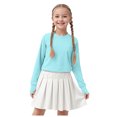 thumbnail image 1 of Curenmufel T-Shirt de Compression pour Filles T-Shirt à Col Rond pour Fille Manches Longues Coupe Ajustée Hauts de Fête Taille 11-12 (Bleu, 11-12 Ans), 1 of 7