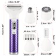 thumbnail image 4 of Unique Bargains Rasoir Électrique 5 en 1 Tondeuse à Cheveux Rechargeable Sans Fil Violet, 4 of 7