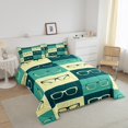 thumbnail image 2 of YST 3D Glasses King Bedding Set,Teal Blue Geometry Down Comforter For Adult Teens,Colorful Plaid Pattern Comforter Set,Modern Abstract Art Down Comforter 1 Comforter with 2 Pillow Cases, 2 of 5