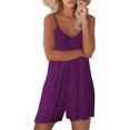 thumbnail image 2 of ORUYROP SNUGWIND Femmes Casual Sans Manches Sangle Lâches Combinaisons Réglables Stretch Shorts Romper avec Poches, 2 of 5