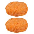 thumbnail image 1 of Unique Bargains 2 Pelotes Fil Velours Fil Chenille 87,49 Verges Polyester Fil Doux pour Couverture 2 Pcs Orange, 1 of 7