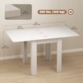 thumbnail image 3 of HOMCOM 55" Extendable Dining Table, Kitchen Table for 4-6 Person, White, 3 of 10