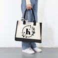 thumbnail image 3 of MesaSe Sac à Main en Toile Mode pour Femmes Imprimé Lettres Fleurs Couleur Frappé Portable, 3 of 6
