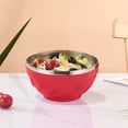 thumbnail image 1 of Bol Isolé en Acier Inoxydable à Double Couche / Bol Durable pour Soupe Riz Salade / Sécuritaire pour les Aliments Nettoyage Facile / Extérieur en PP Coloré / 16,2x8,5 cm / Rétention de Température / 1 Pce Cuisine Salle à Manger, 1 of 6