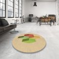 thumbnail image 4 of Ahgly Company Tapis Rond Lavable en Machine Intérieur Transitionnel Bronze Brun, 7 Pieds Rond, 4 of 7