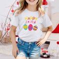 thumbnail image 2 of PMVFHDE T-Shirt d'Été pour Filles à Imprimé Graphique Mignon, Col Rond, Manches Courtes – Haut Décontracté Respirant pour Enfants, Jeux Extérieurs, T-Shirt Décontracté d'Été Blanc, 6-7 Ans, 2 of 4