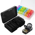 thumbnail image 1 of 2 Pcs Pill Organizer Weekly Travel Pill Box Compartment Pill Organizer Portable 7 Day Pill Case, 1 of 9