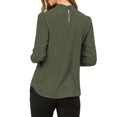 thumbnail image 3 of INSPIRE CHIC Women's Stand Collar Pleated Button Keyhole Button Blouse, 3 of 5