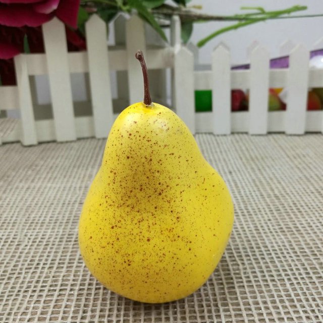 Chendee Variety Artificial Fruits Plastic Fake Fruit Kitchen Table Diy Home Decoration,Yellow Pear